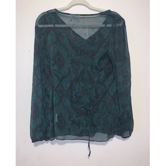 Vintage motherhood emerald green & black blouse - Picture 2 of 8